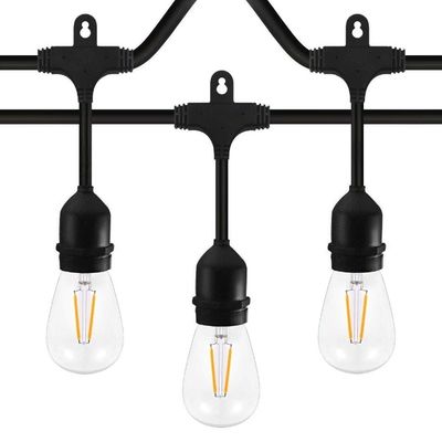 Décoration des lumières de Noël à LED à cordes extérieures S14 ampoules Edison à l'épreuve des chocs