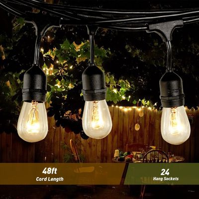Éclairage extérieur en PVC E26 E27 S14 Edison ampoule incluse LED étanche G40