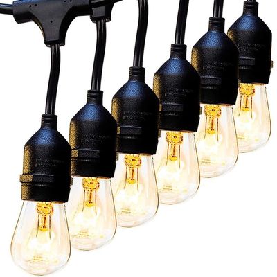 Style de Noël 48ft S14 LED Edison ampoules à cordes lumières pour l' extérieur intérieur