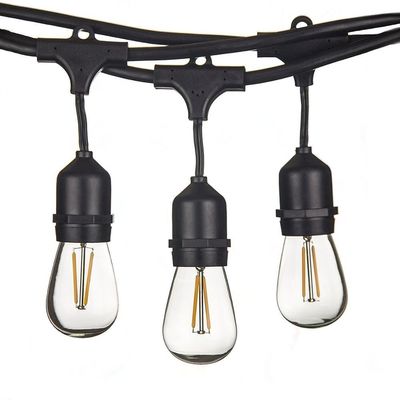 Style de Noël 48ft S14 LED Edison ampoules à cordes lumières pour l' extérieur intérieur