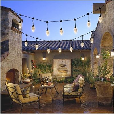 Éclairage extérieur 220v Festoon Globe Lamp Garland B22 E27 Socket String Light